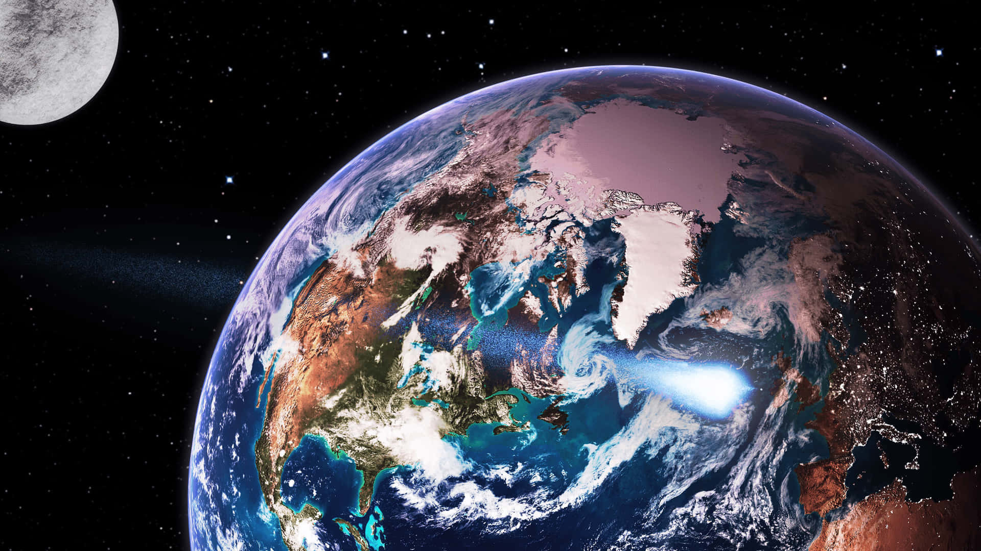 Udsigten til Planet Jorden fra Rummet Wallpaper