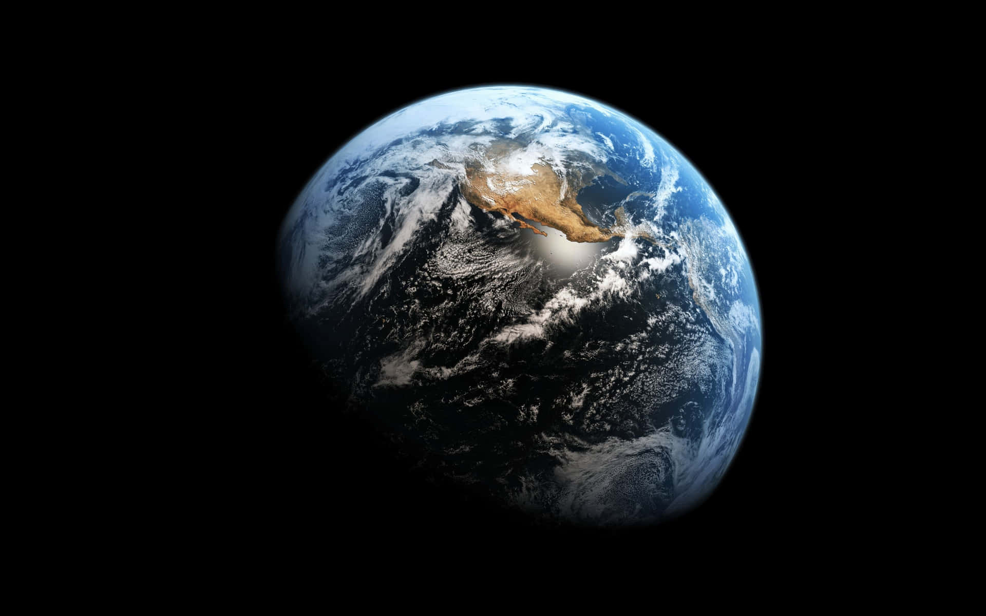 Et betagende udsyn af planet jorden fra det ydre rum. Wallpaper