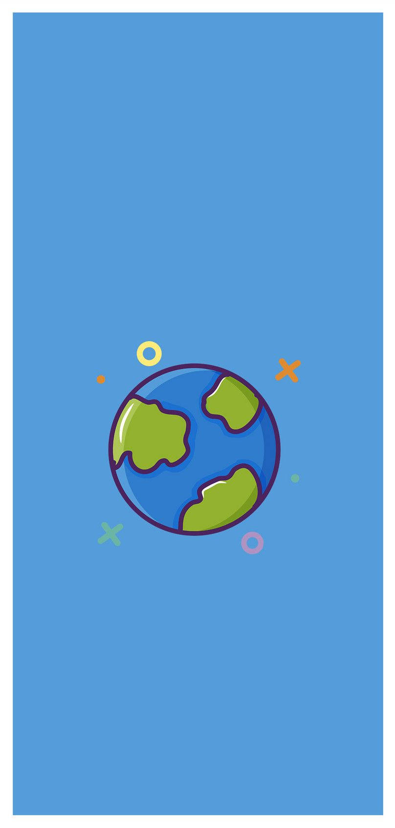 Planet Earth Tecknad Telefon Wallpaper