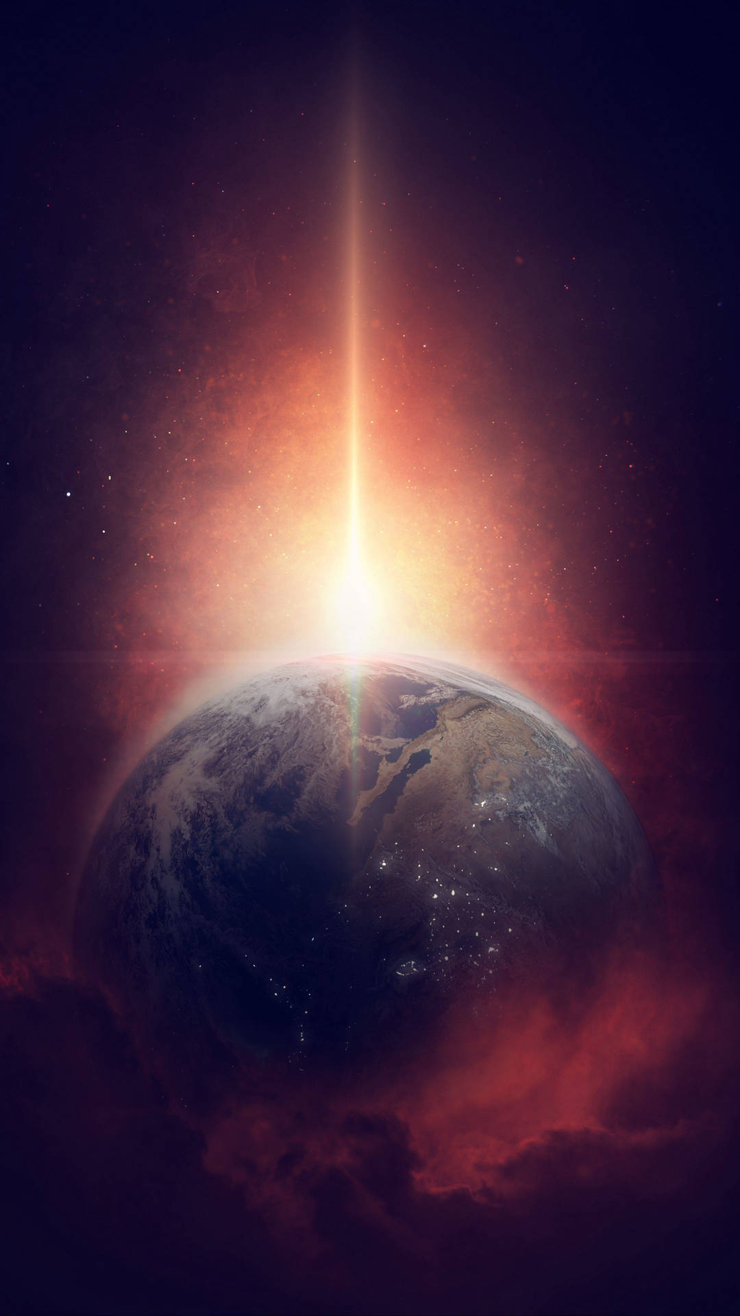Planet In Red Galaxy 4k Ultra Iphone Wallpaper