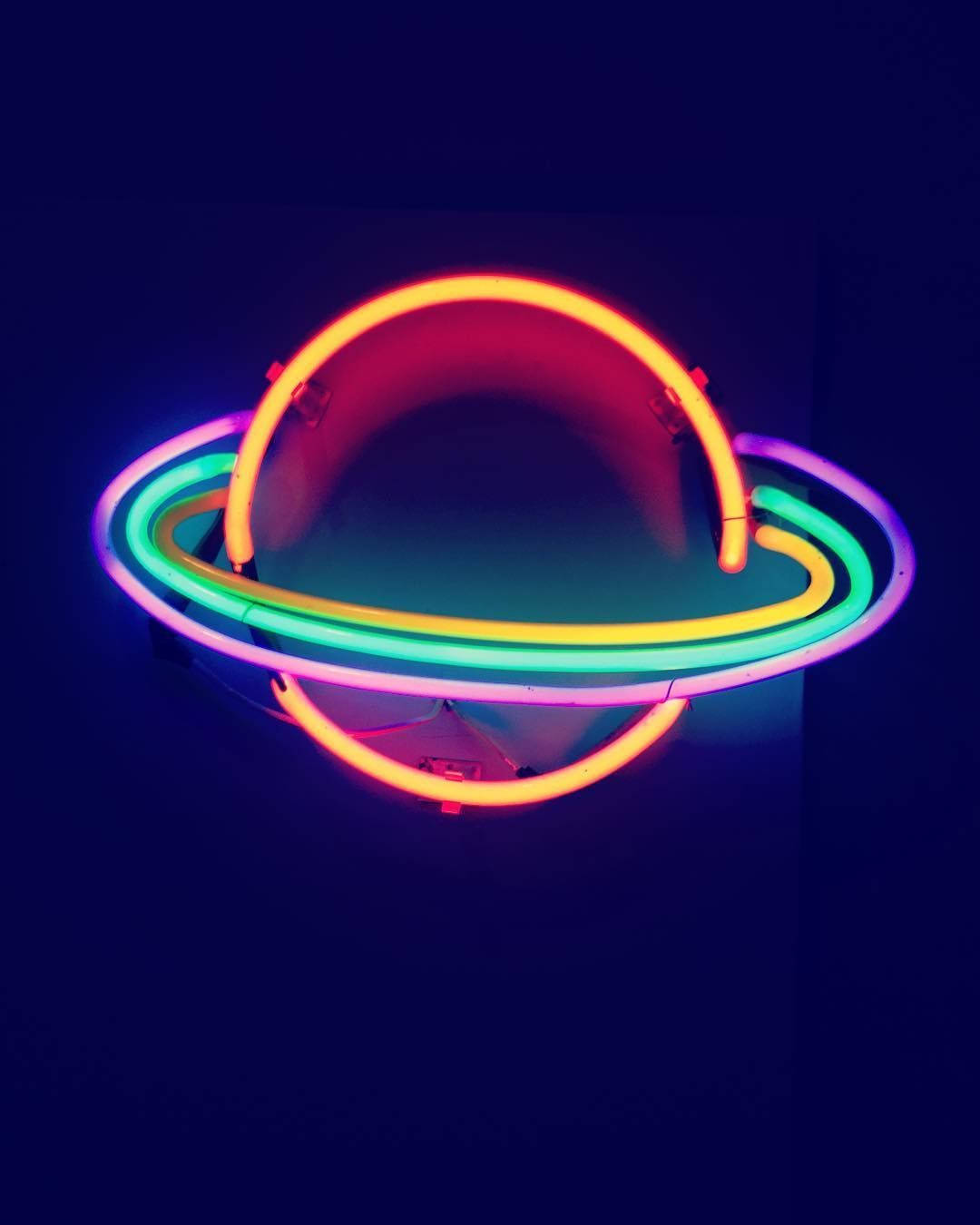 Planet Neon Light Wallpaper