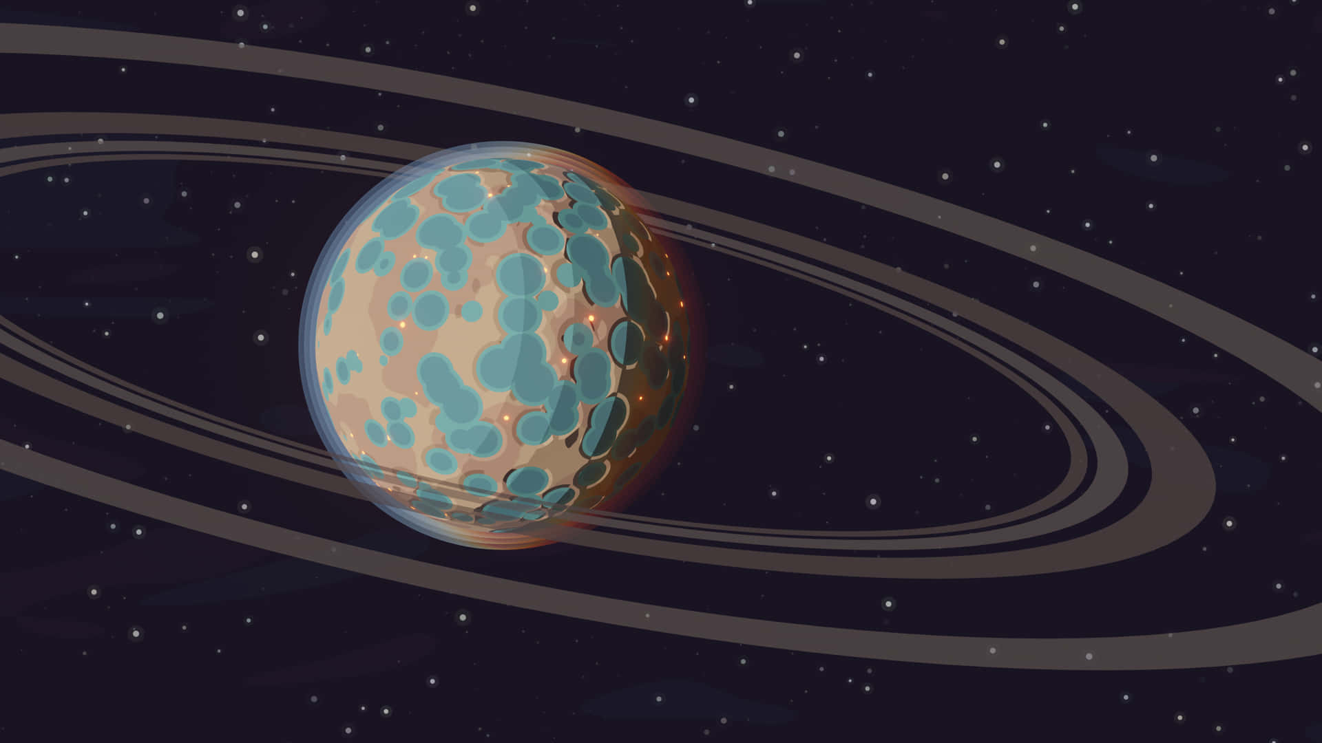 Planet_ With_ Anime_ Style_ Illustration Wallpaper
