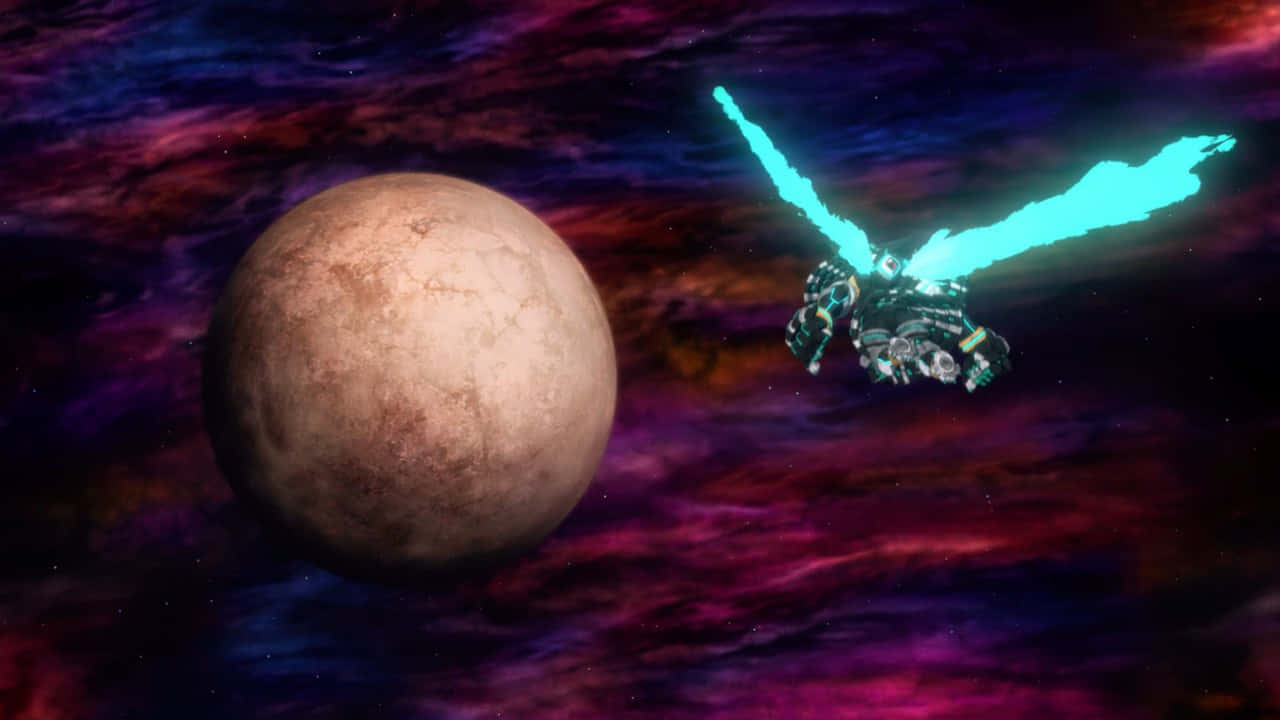 Planet_ With_ Mecha_ Space_ Battle Wallpaper