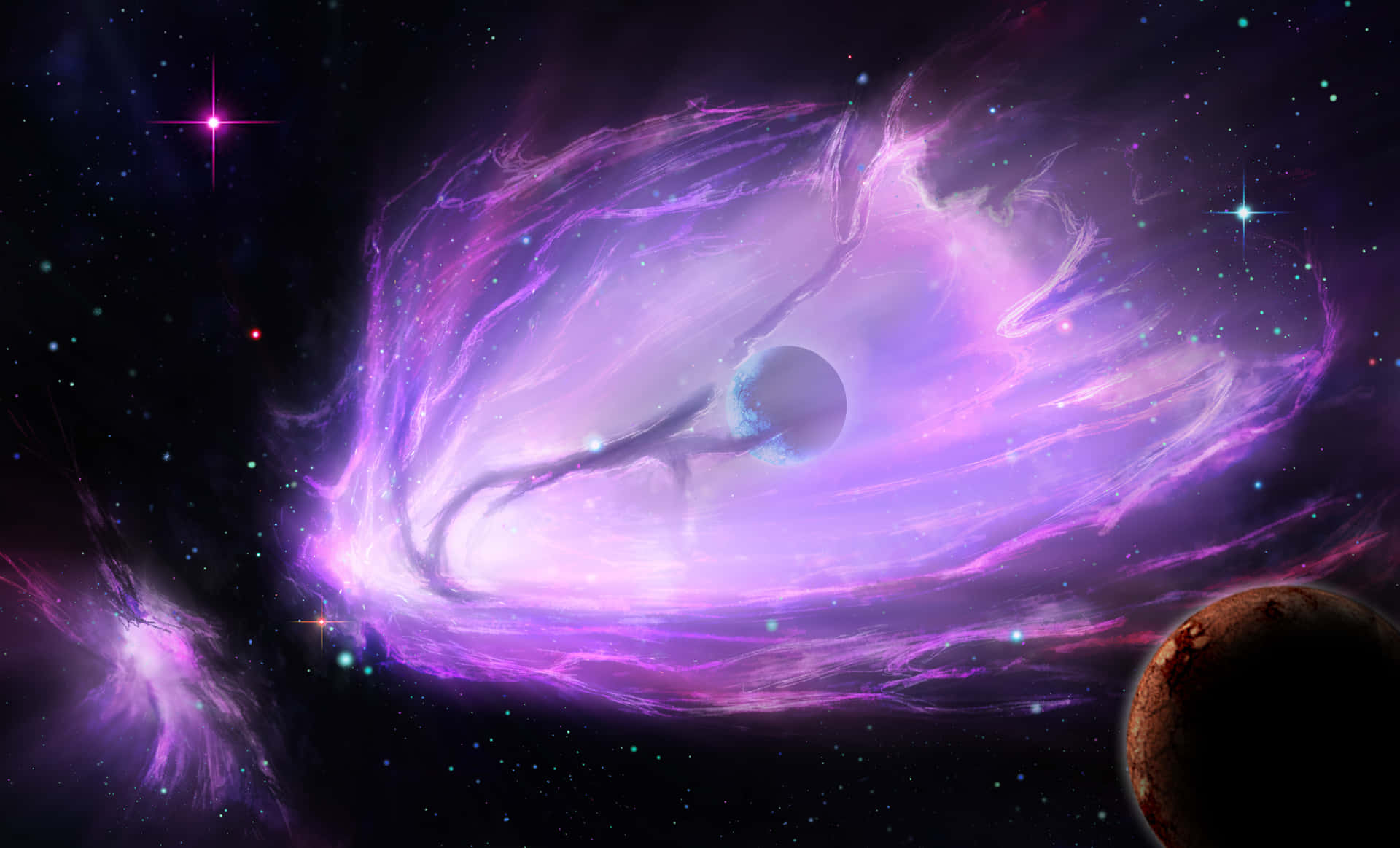 Mesmerizing Planetary Nebula in Deep Space Wallpaper