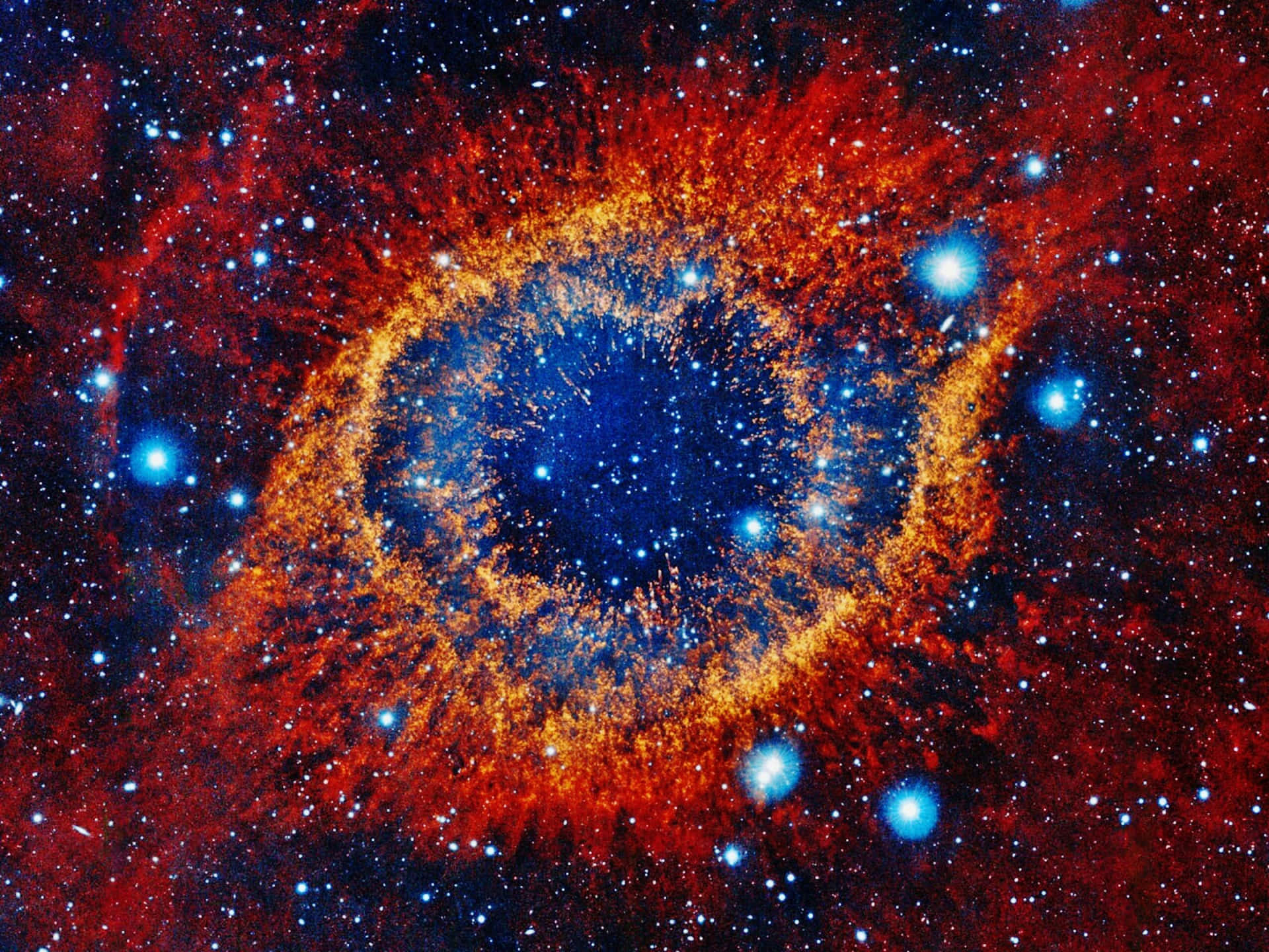 Vibrant Planetary Nebula in Deep Space Wallpaper