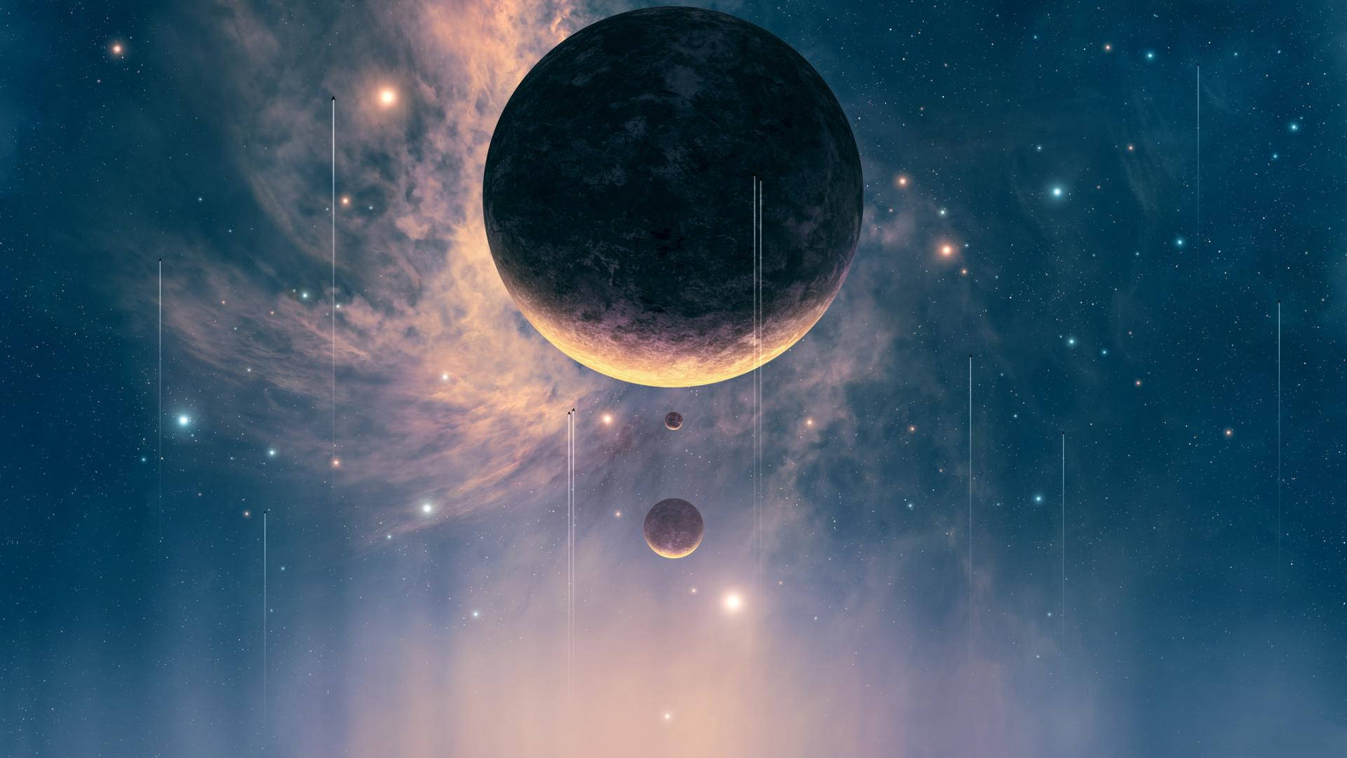 Planetersoch Stjärnors Rymdbakgrund Wallpaper