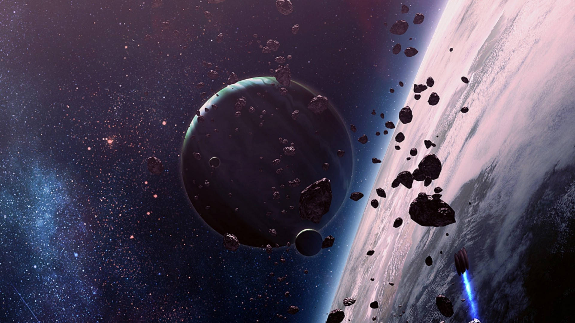 Escombrosde Planetas En El Universo Fondo de pantalla
