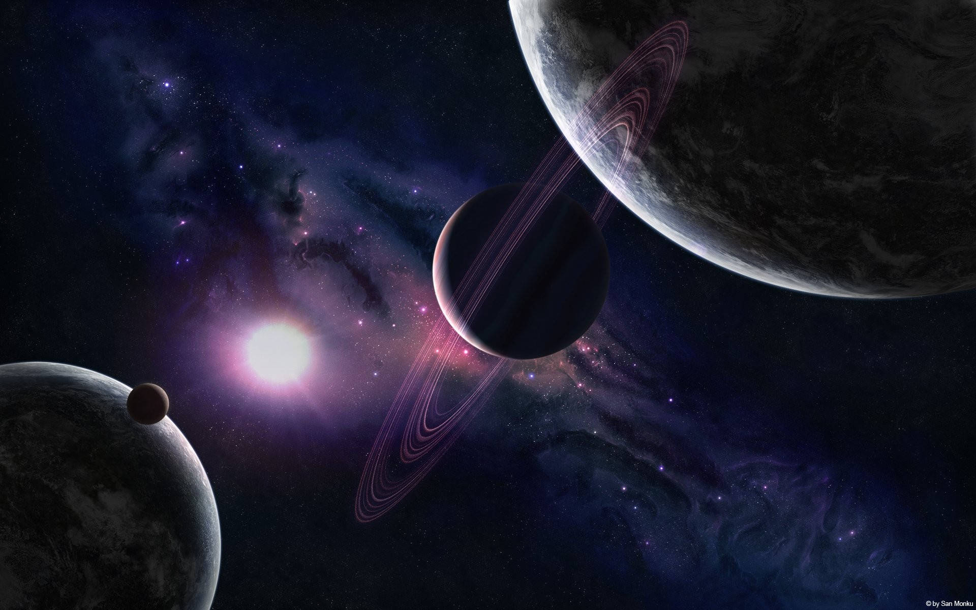 Planets In Outer Space Tumblr Desktop Wallpaper