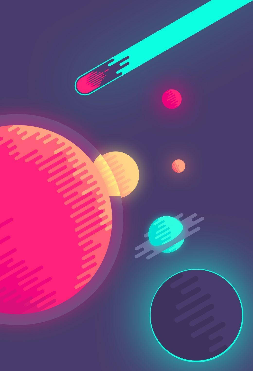 Planets Simple Phone Wallpaper
