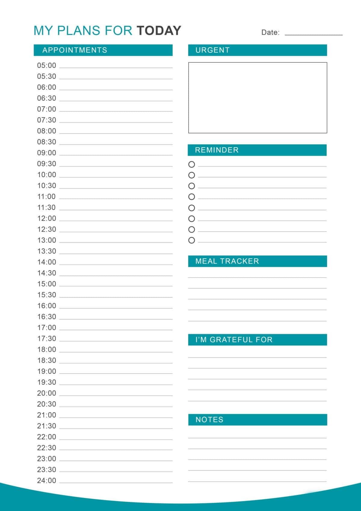 A Printable Planner With The Word My Plans For Today