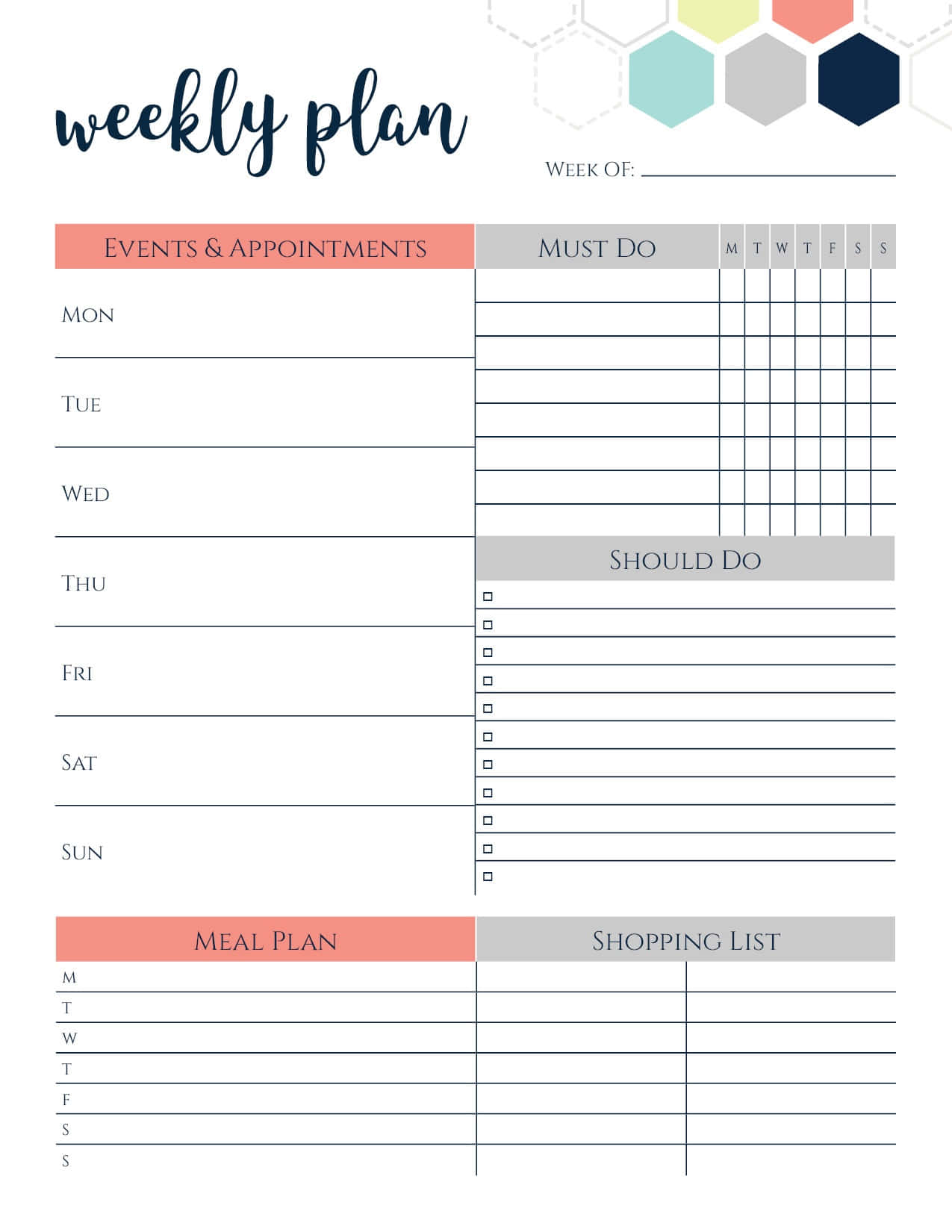 Weekly Planner Printable With The Words