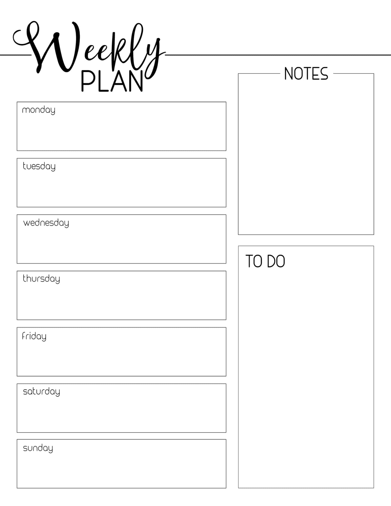 Weekly Planner Printable With The Words To Do List