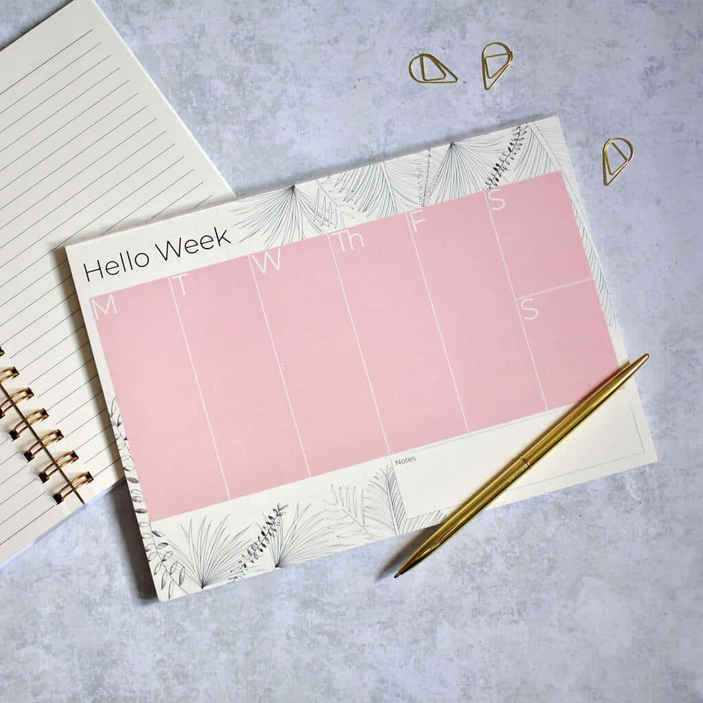 Hello Week Planner - Pink