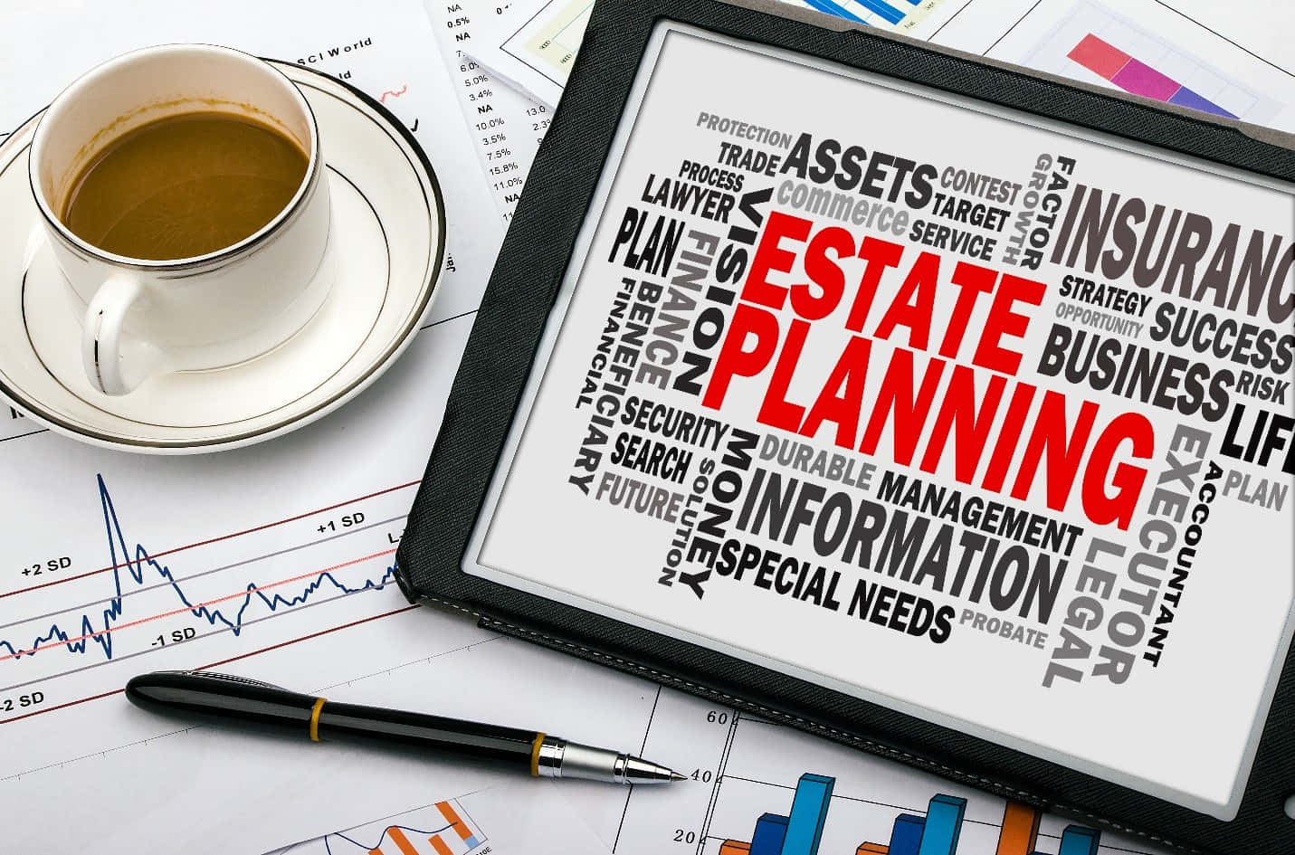 Estate Planning - A Tablet With A Cup Of Coffee