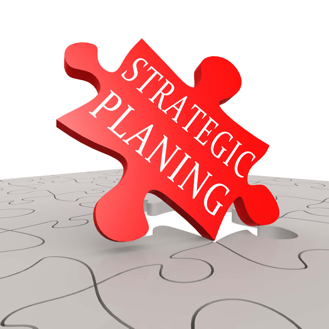Strategic Planning - A Red Puzzle Piece