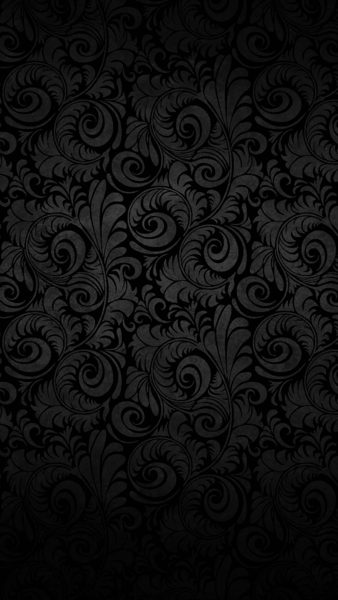Plant Pattern Of Black Iphone 6 Plus Wallpaper