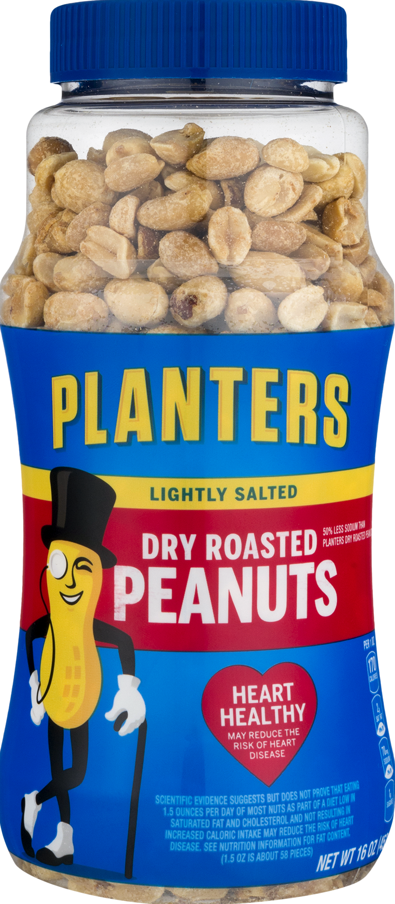 Planters Lightly Salted Dry Roasted Peanuts Product Image PNG