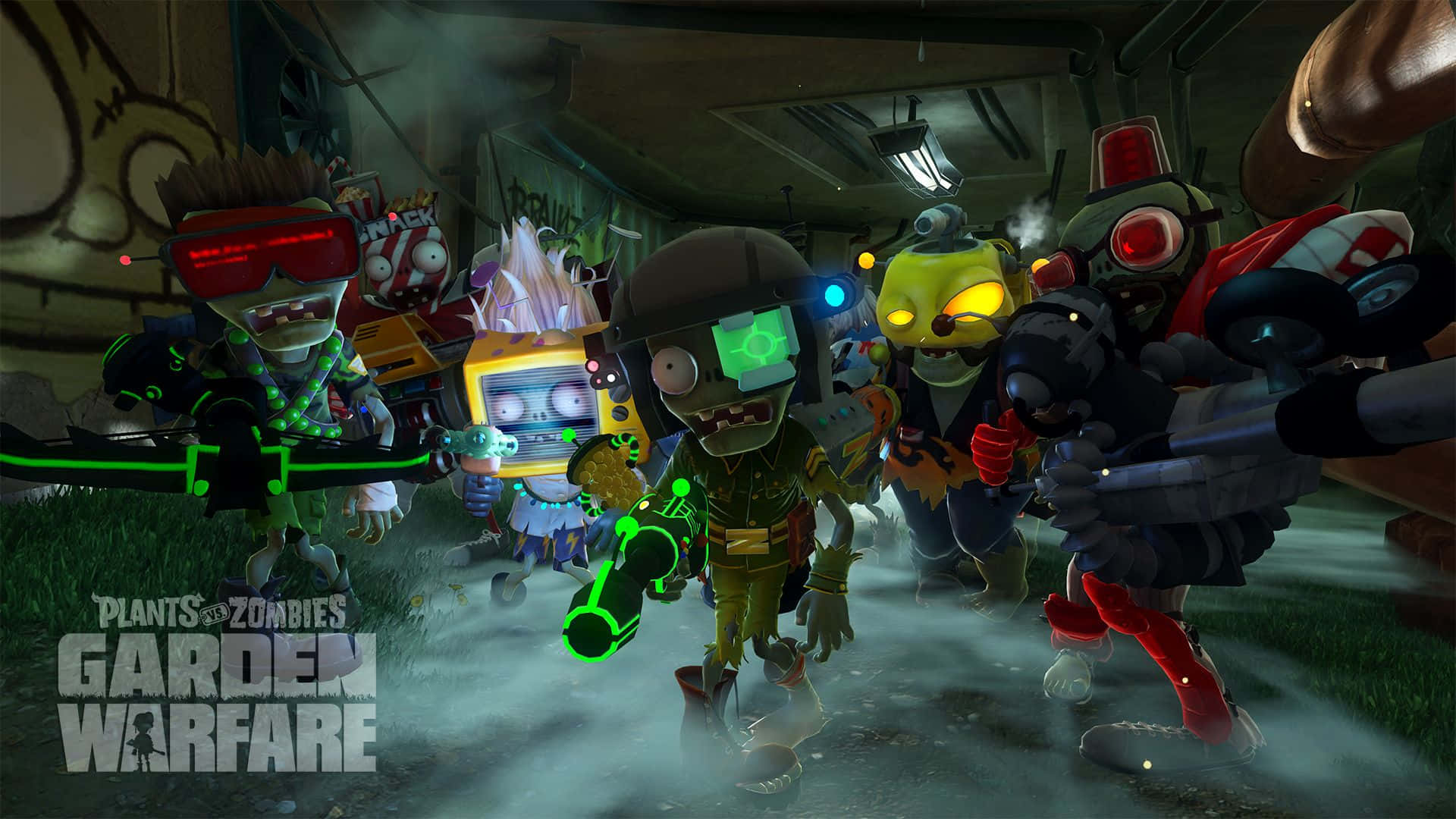 Protect your home against the zombies by using your plant army in the exciting game Plants Vs Zombies. Wallpaper