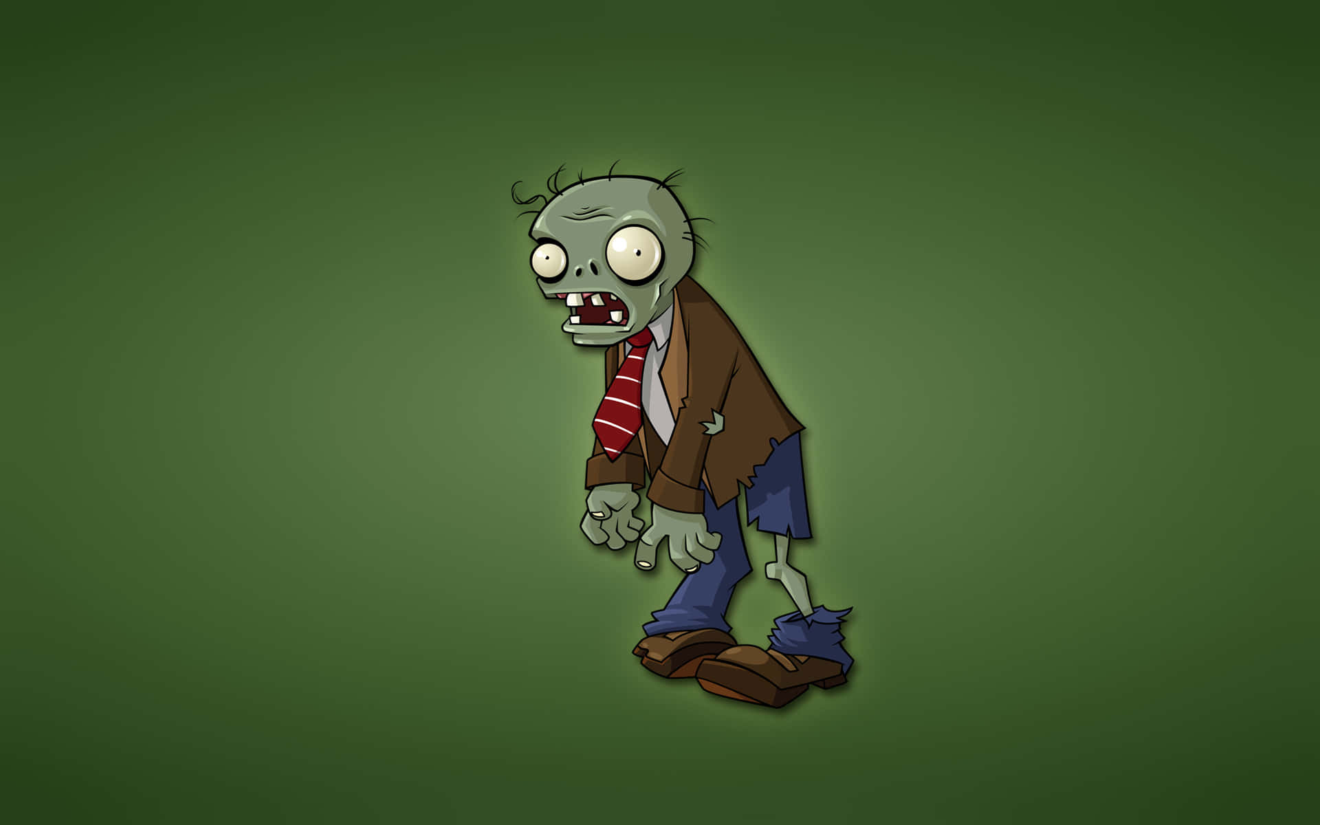 A Cartoon Zombie Standing On A Green Background