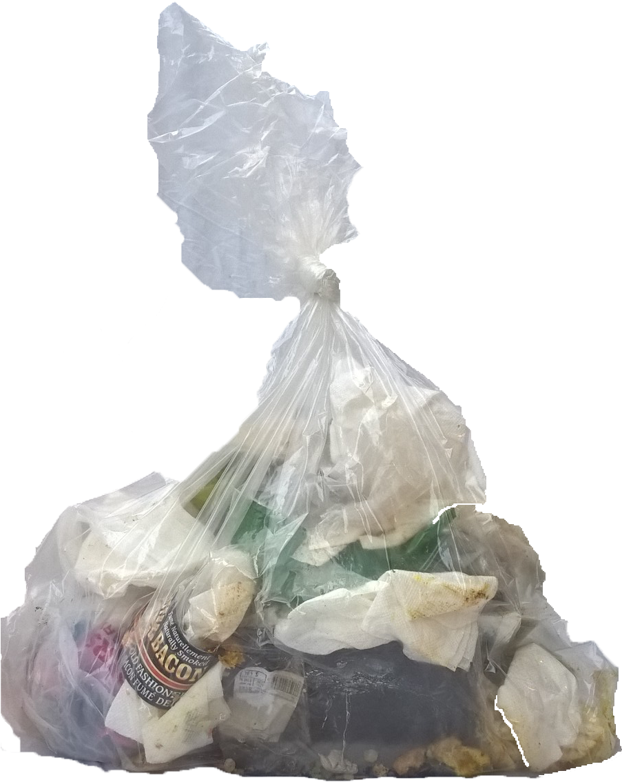 Plastic Bag Filled With Various Trash PNG