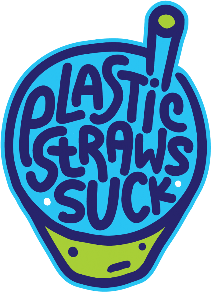 Plastic Straws Suck Environmental Message PNG