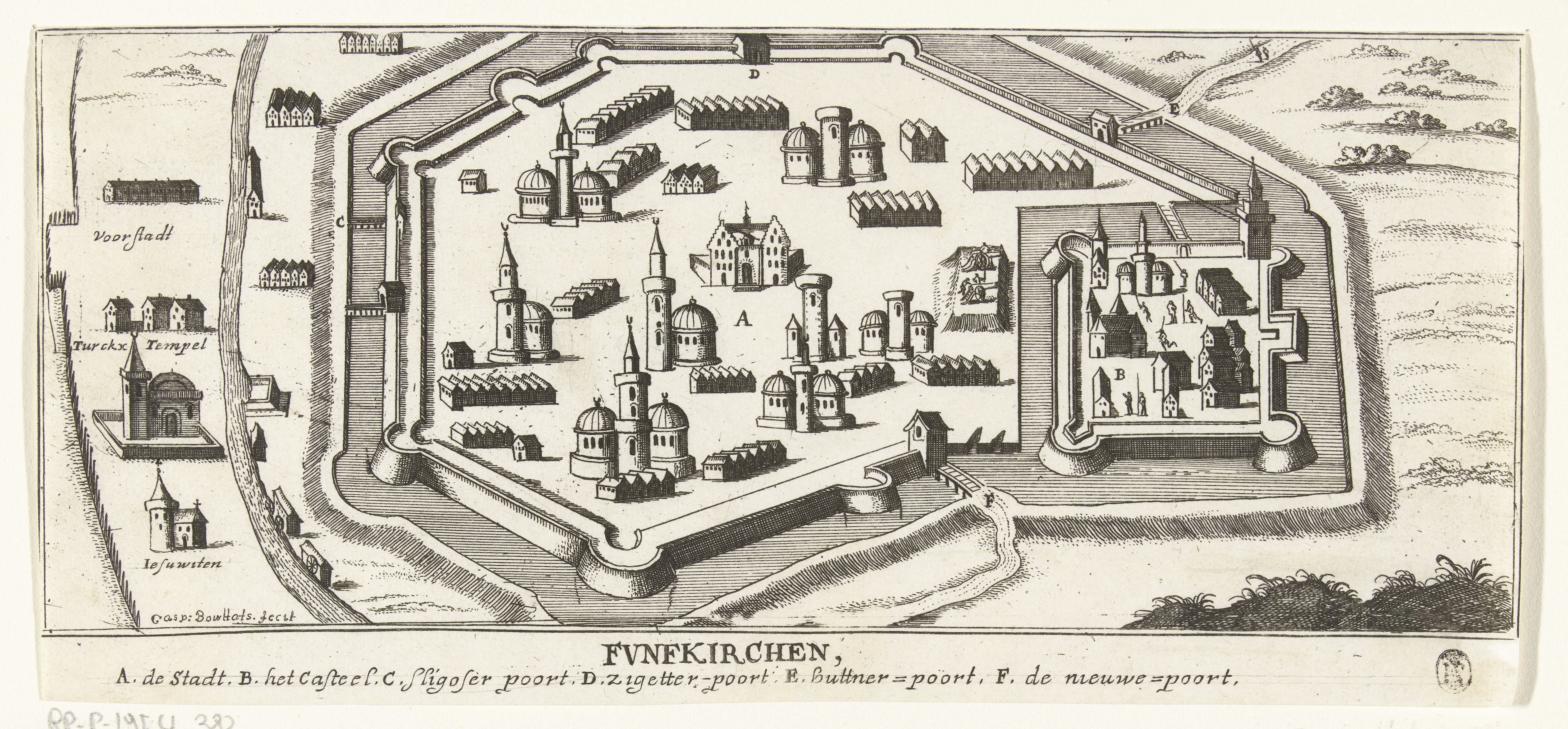 Plattegrond van Pécs Wallpaper