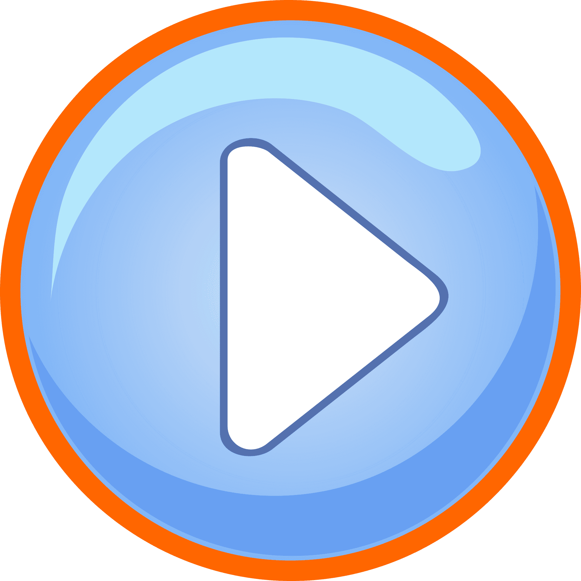 Play Button Icon_ Blue Background PNG