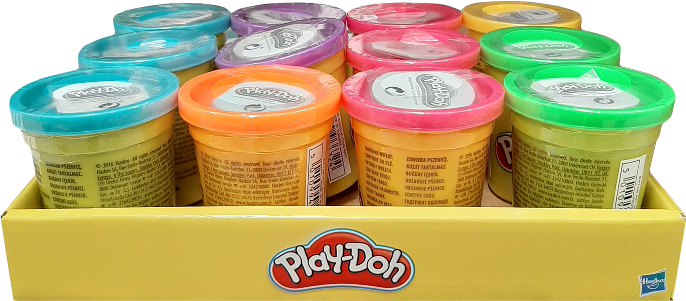 Play Doh Assorted Colors Containers PNG