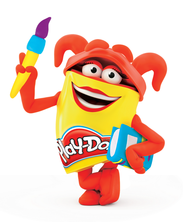 Play Doh Character Holding Crayon PNG