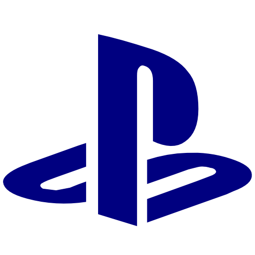 Play Station Icon Blue Background PNG