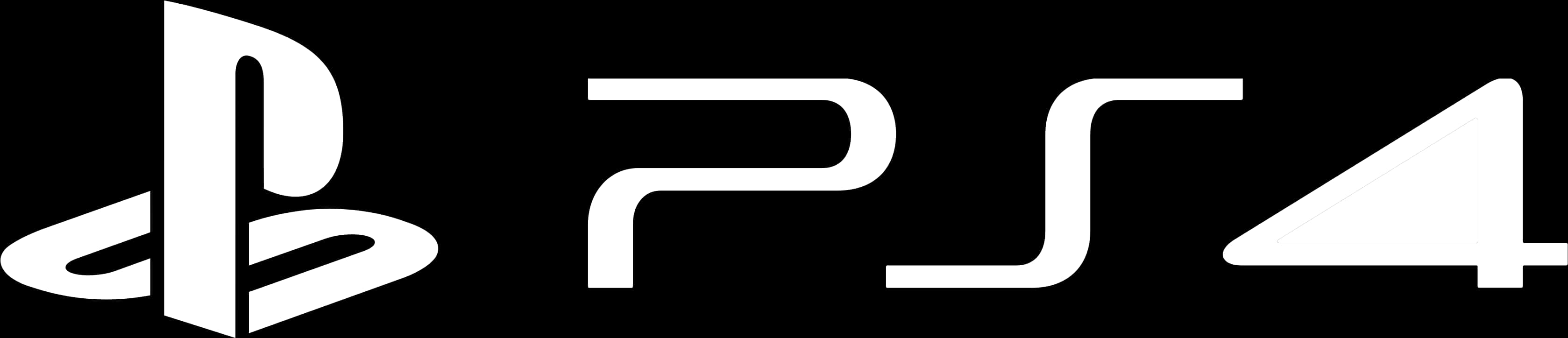 Play Station P S4 Logo Blackand White PNG