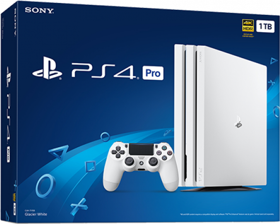 Play Station4 Pro White Edition Box PNG