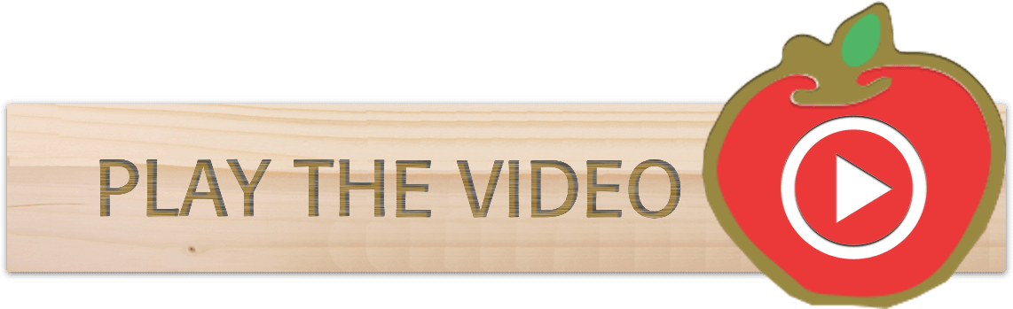 Play Video Wooden Signwith Red Apple Button PNG