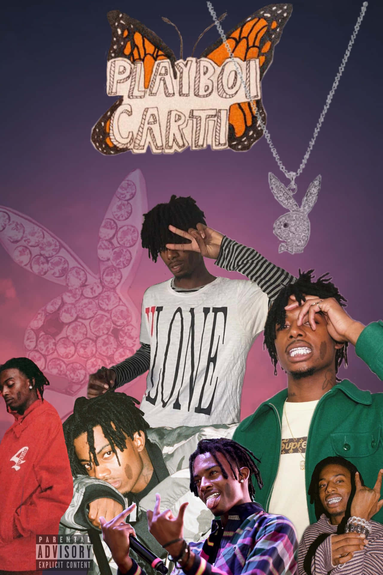 Take Your Music Everywhere with Playboi Carti's Signature iPhone Wallpaper