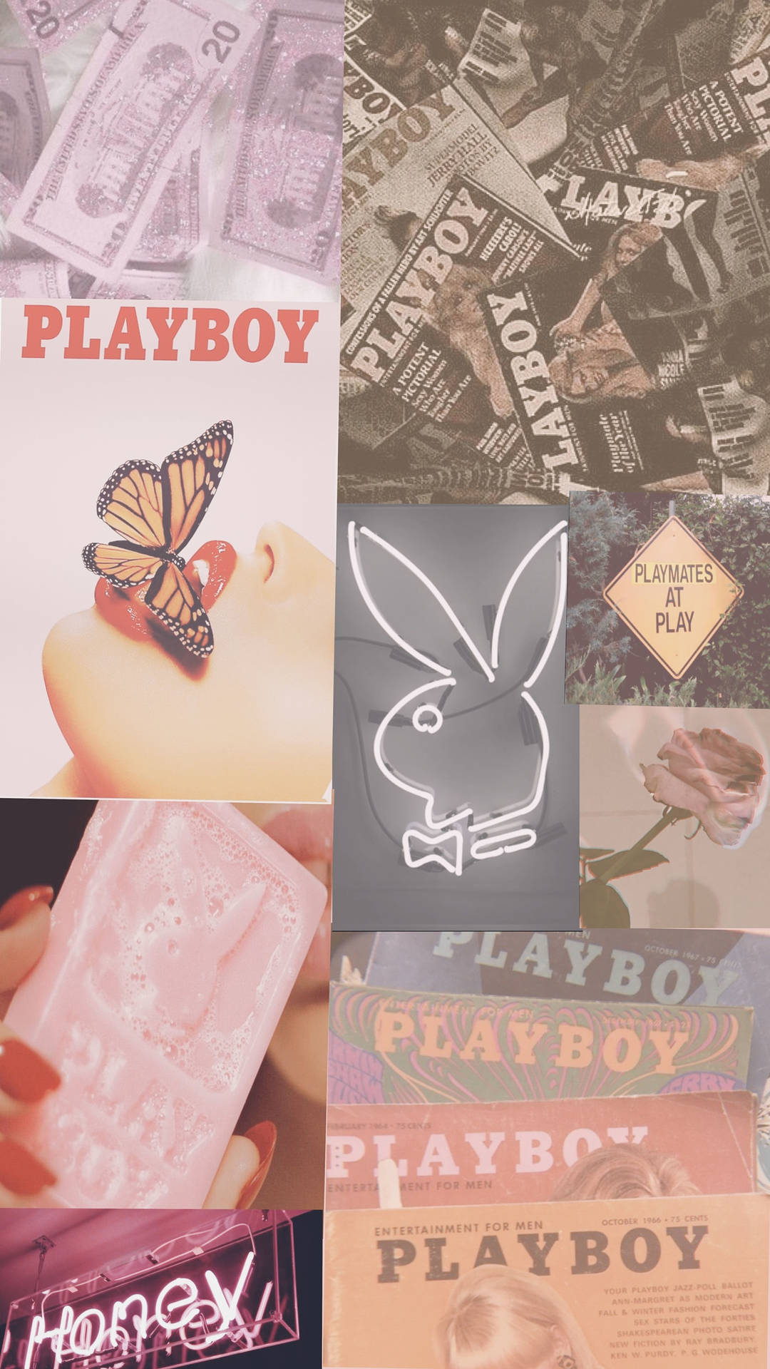 Playboy Aesthetic Collage Wallpaper