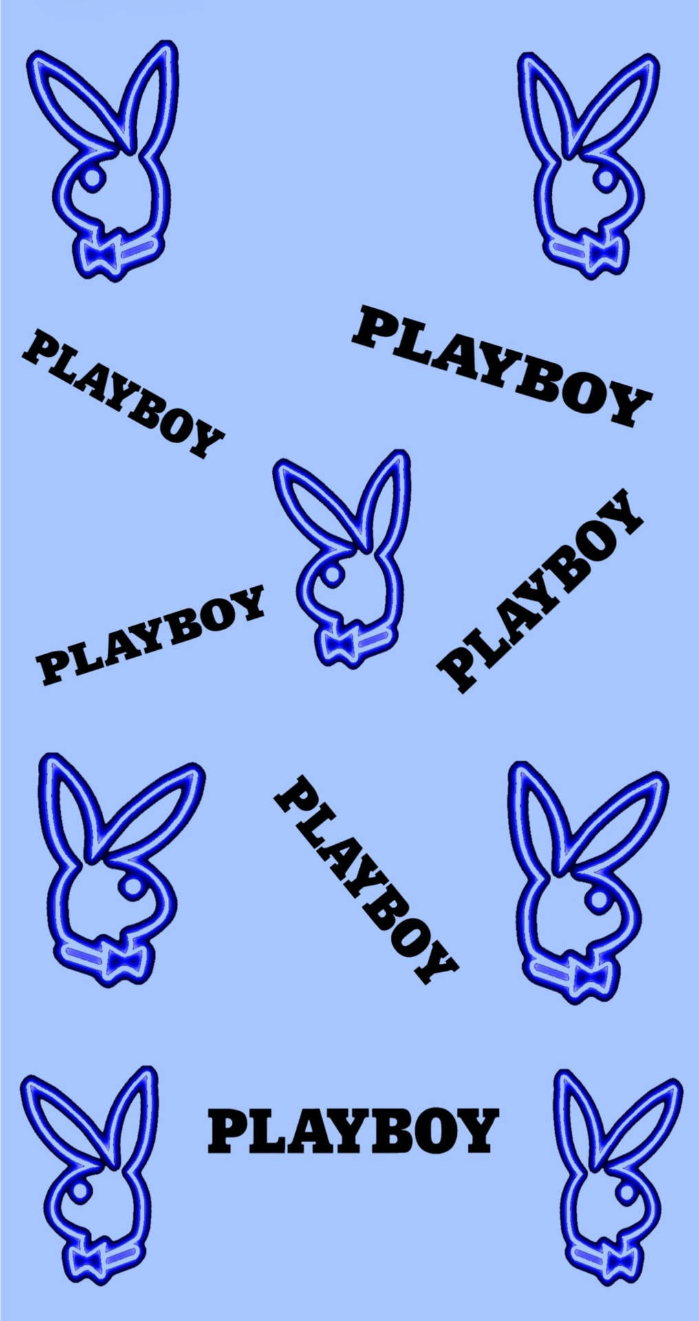 Playboy Aesthetic Blue Logo Wallpaper