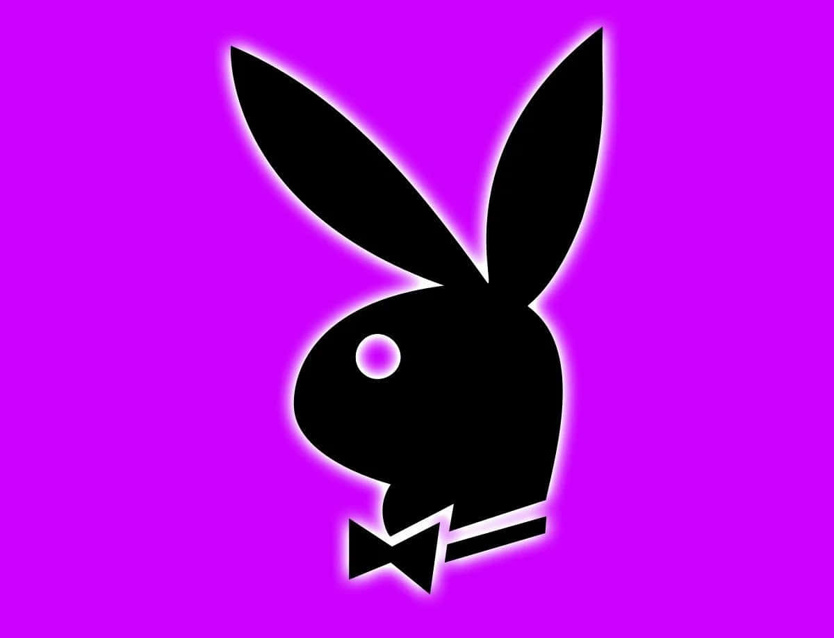 A classic Playboy bunny logo in black and white