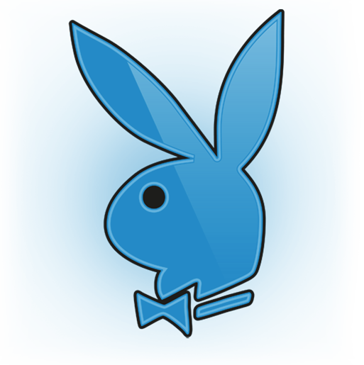 Playboy Bunny Logo Blue Background PNG