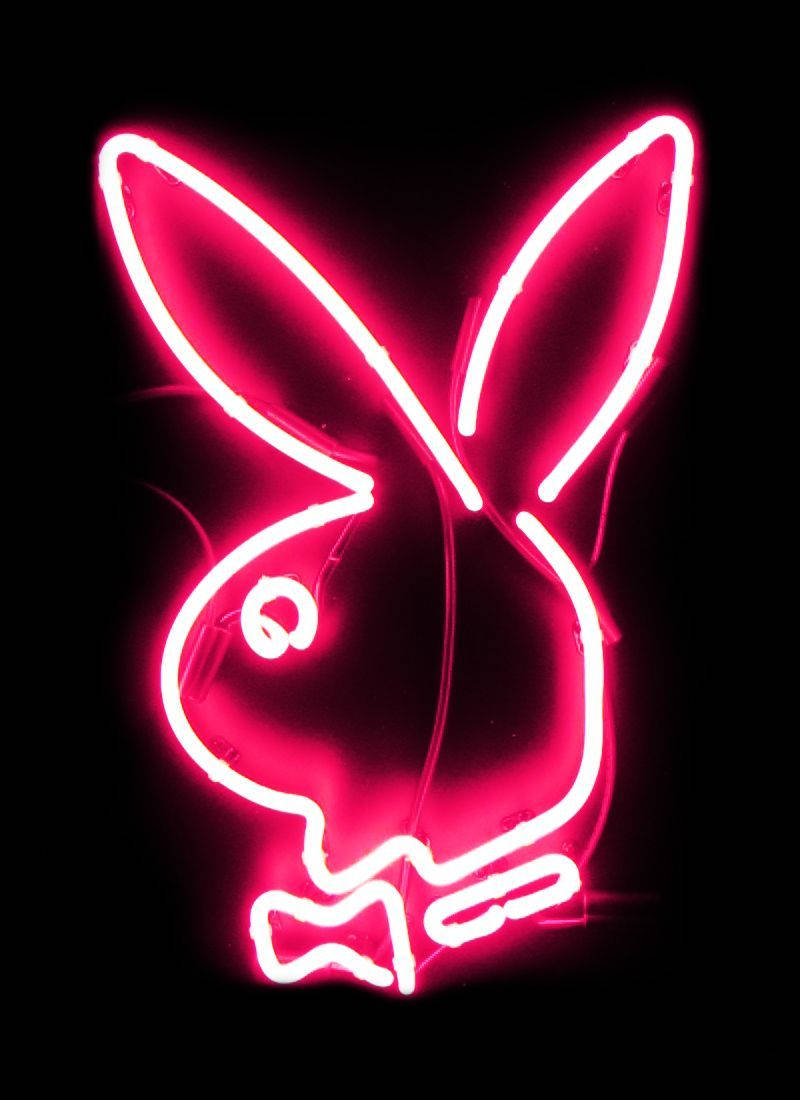 Playboy Logo Neon Lyserød Wallpaper