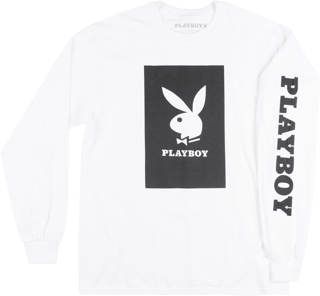 Playboy Logo White Sweatshirt PNG