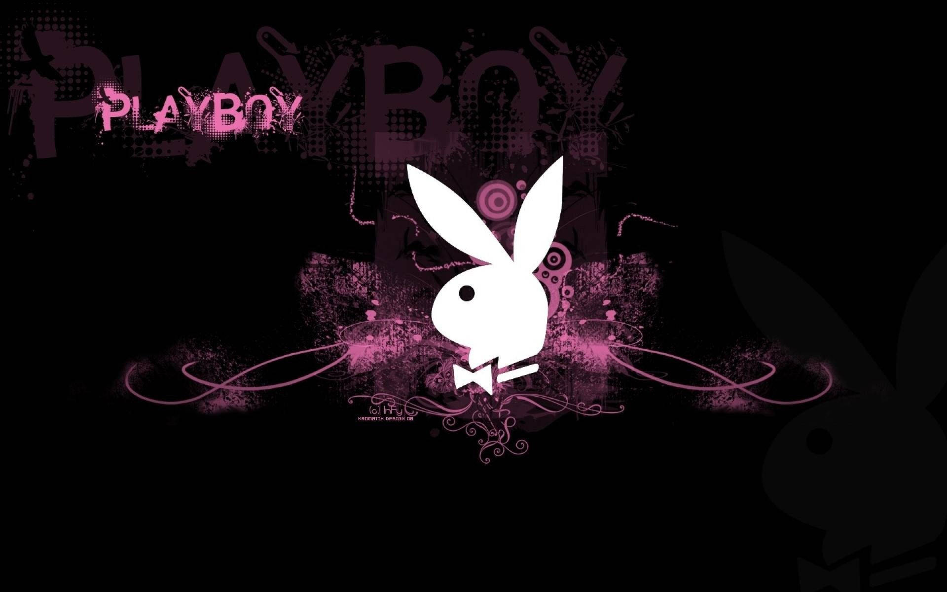 Playboy Logo With Swirl Patterns Wallpaper