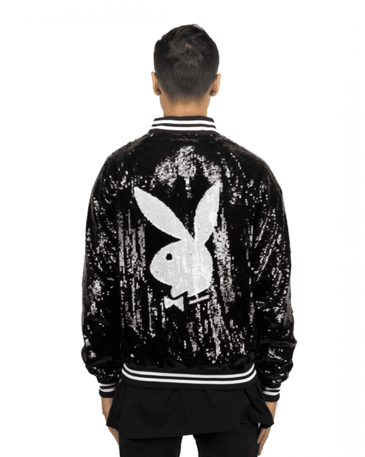 Playboy Sequin Jacket Back View PNG
