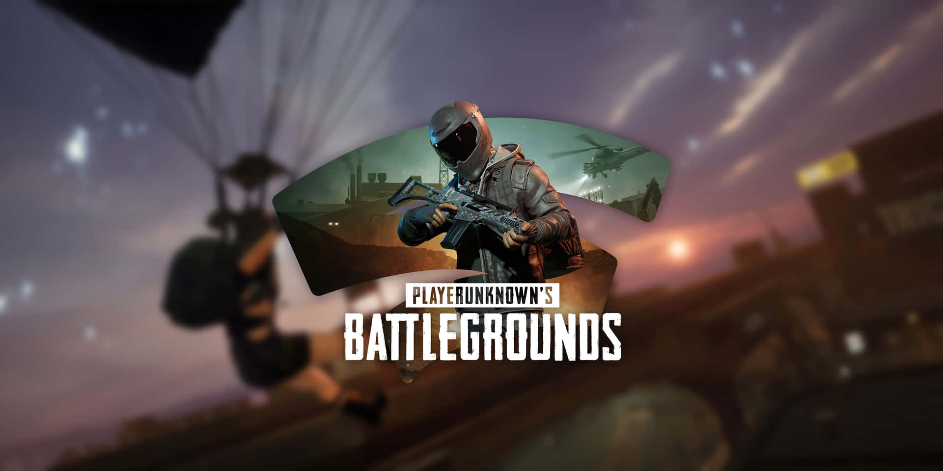 Player Unknown Battlegrounds Soldier With Gun Parachute Wallpaper