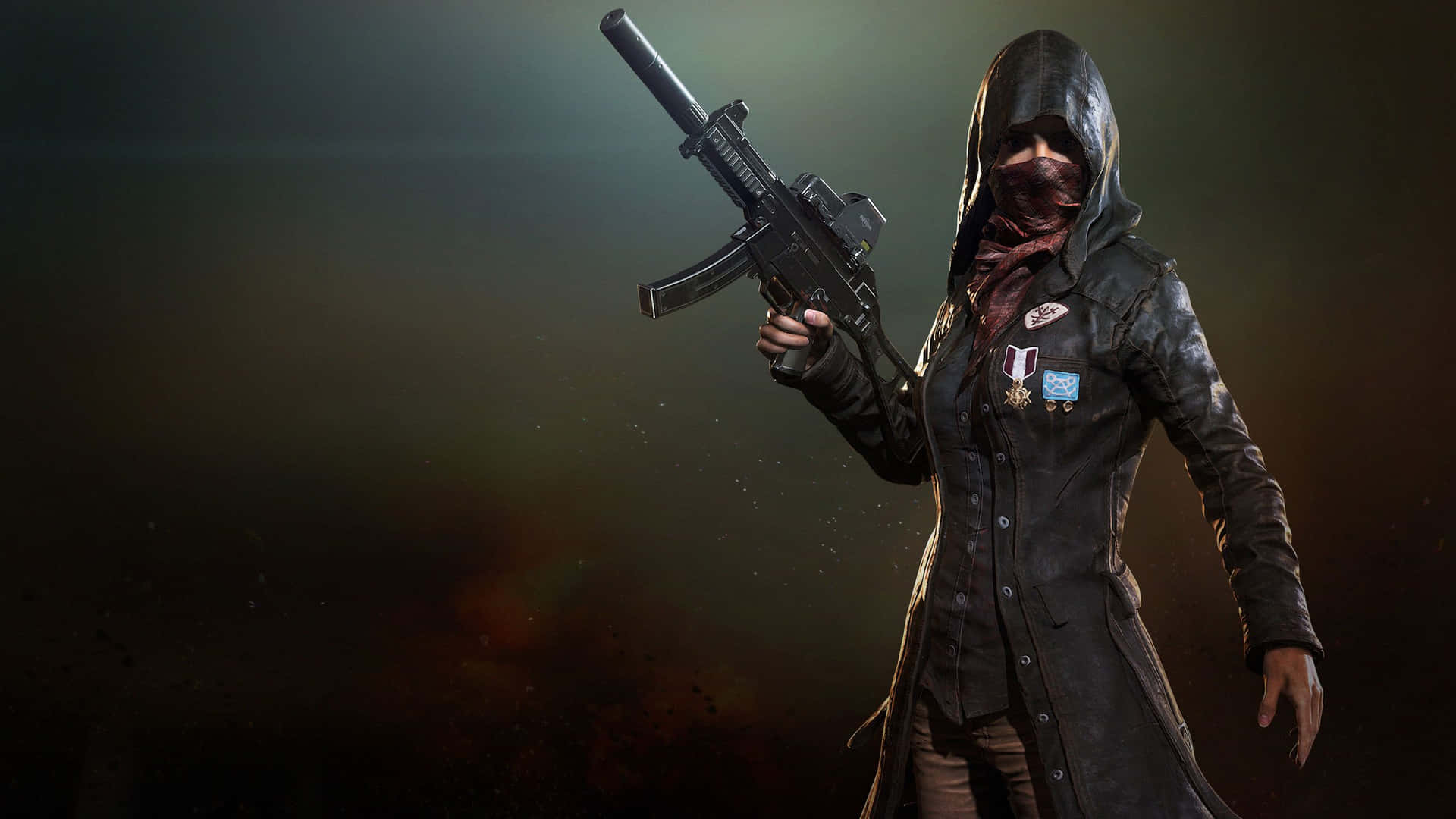 Player Unknown Battlegrounds Hooded Girl With Gun Wallpaper