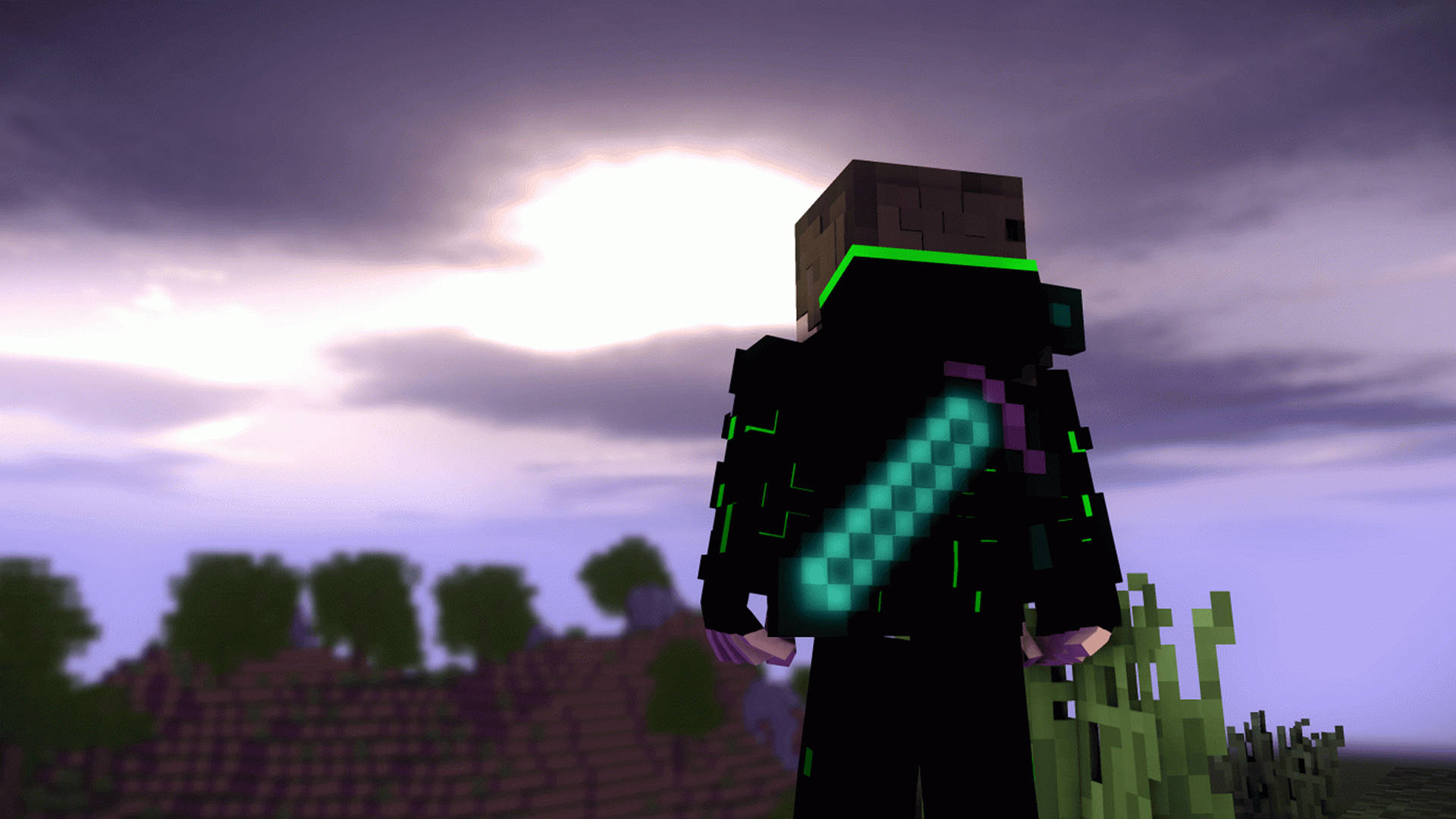 Player With Diamond Sword 2560x1440 Minecraft Picture