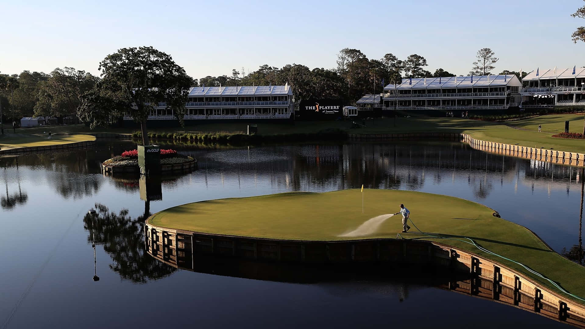 Players Championship Golfbaan Eiland Green Achtergrond