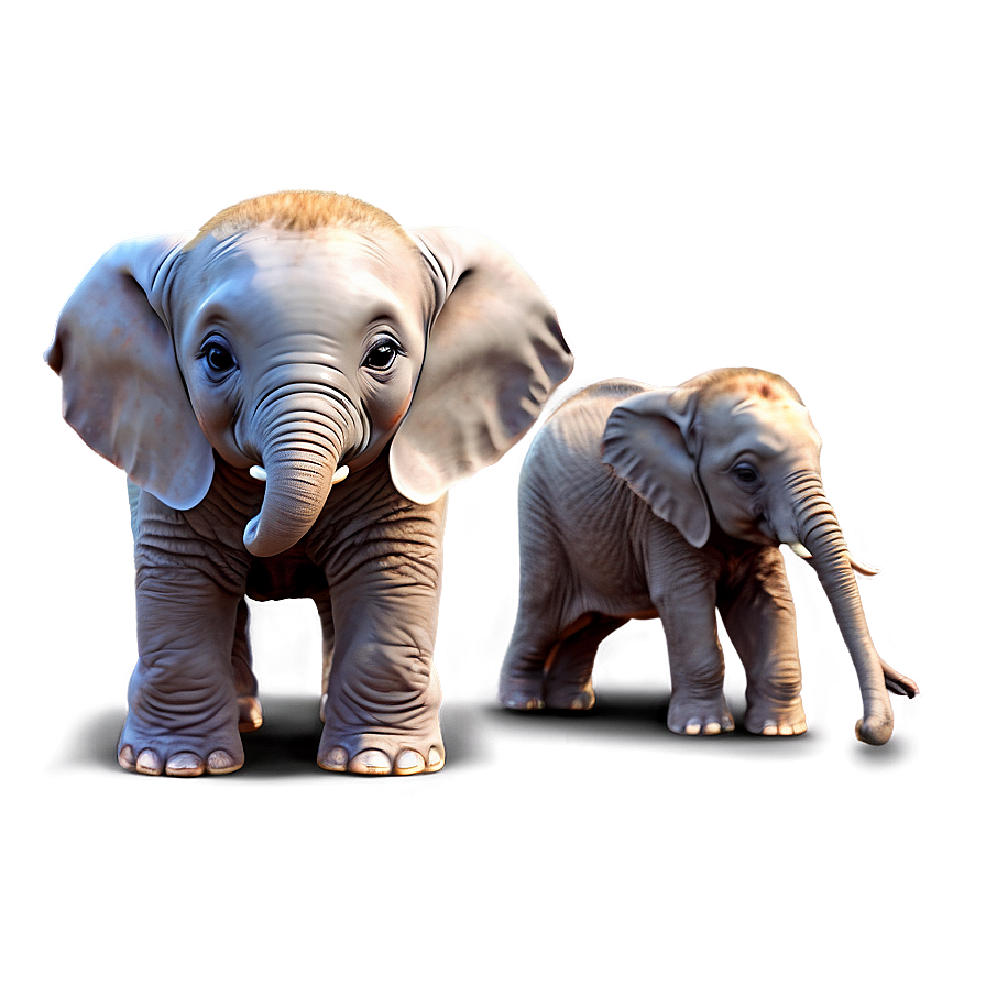 Playful Baby Elephant Art Png Tif PNG