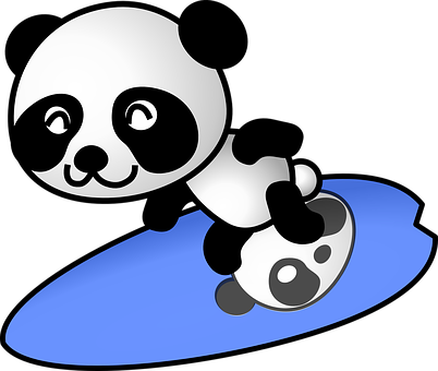 Playful Cartoon Panda PNG