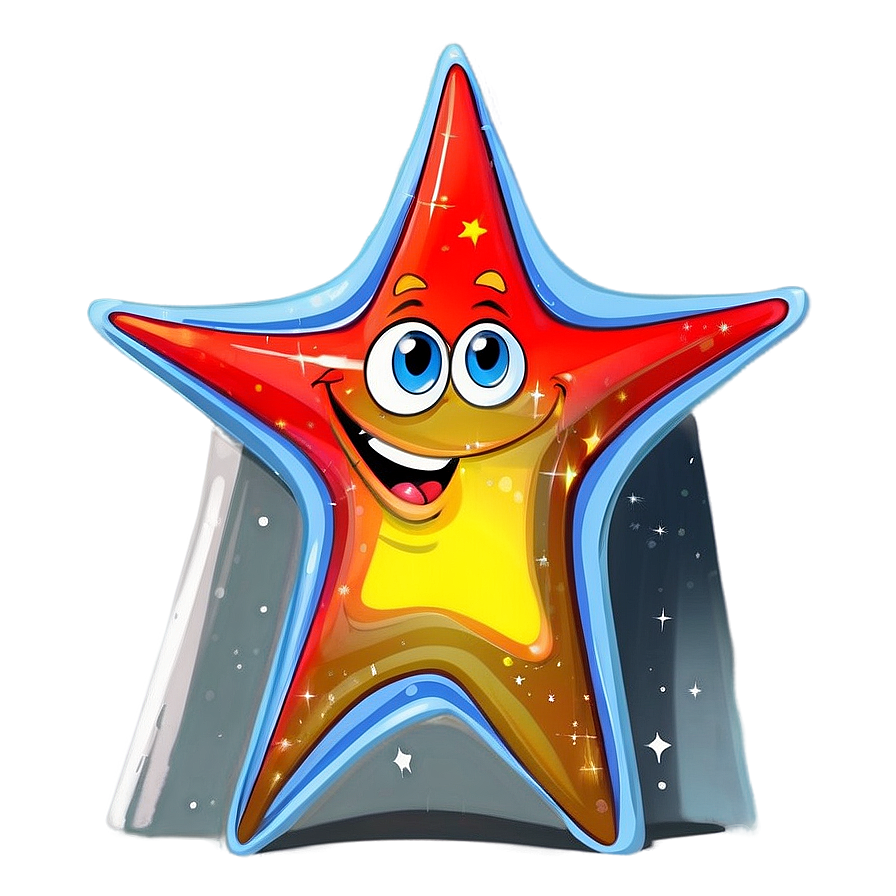 Playful Cartoon Star Png 90 PNG