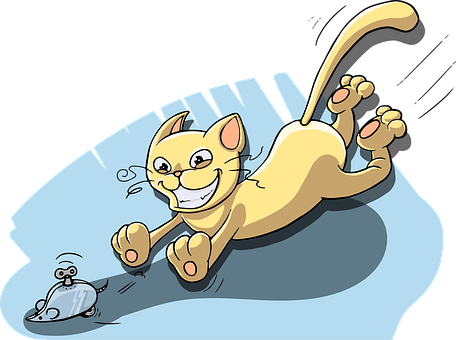 Playful Catand Mouse Cartoon PNG
